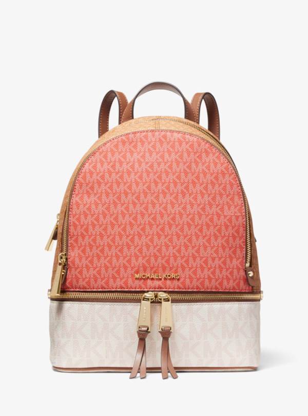 Damske Batohy Michael Kors Rhea Medium Color-Block Logo Červené Biele - Kabelky Michael Kors Vypredaj | VWBLQ-6782